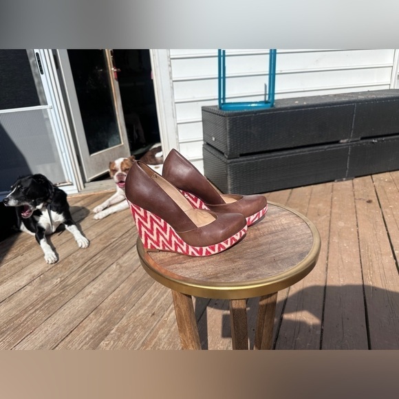 ELLA MOSS BROWN LEATHER WEDGE - EUC - Picture 5 of 8